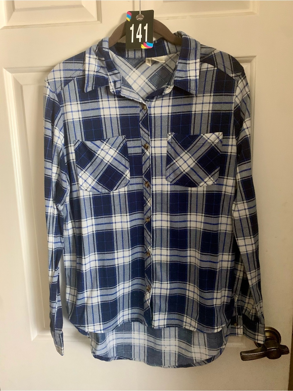 Passport Blue and White Plaid Button-Down Shirt